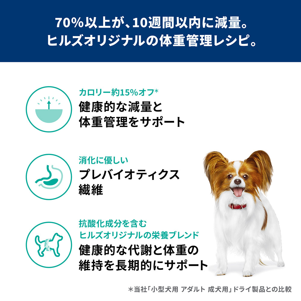 ヒルズ サイエンス・ダイエット 減量サポート 小型犬用 1歳以上の成犬・高齢犬用/避妊去勢後にも チキン ドライ 2.5kg + チキン ウェット 200g×12 (犬・ドッグ)