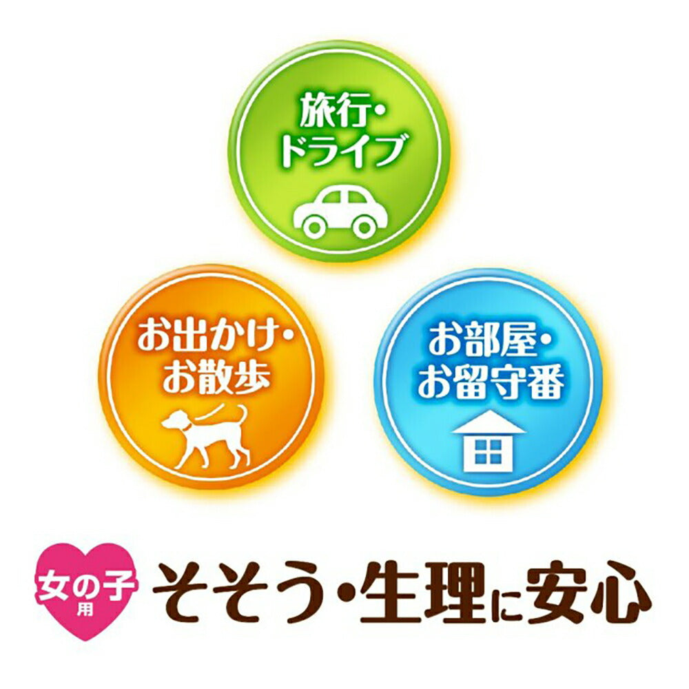 【34枚×2袋】ユニ・チャーム マナーウェア 女の子用 Mサイズ 小型犬~中型犬用 モダンチドリ・クラシカルブーケ おむつ (犬・ドッグ)