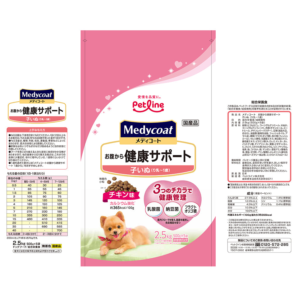 ペットライン メディコート お腹から健康サポート 子いぬ(り乳〜1歳) 2.5kg (犬・ドッグ)