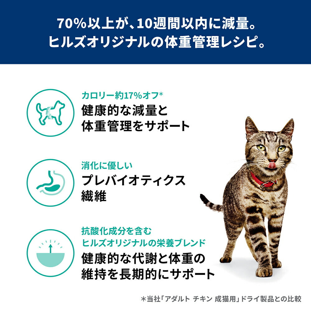 【2.5kg×4袋】ヒルズ サイエンス・ダイエット 減量サポート 1歳以上の成猫・高齢猫用 チキン エコバッグおまけ付 (猫・キャット)