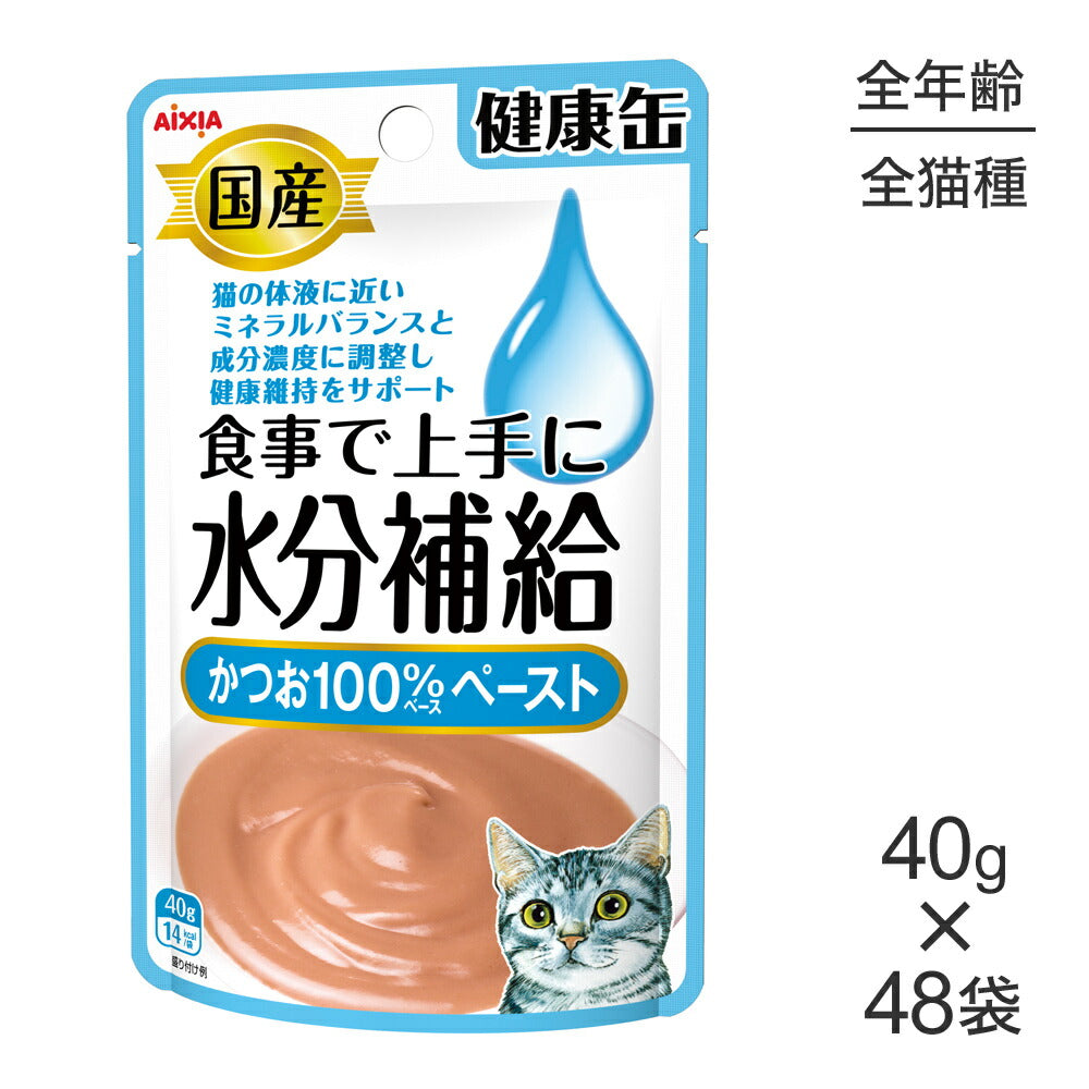 【40g×48袋】アイシア 国産 健康缶パウチ 水分補給 かつおペースト (猫・キャット)