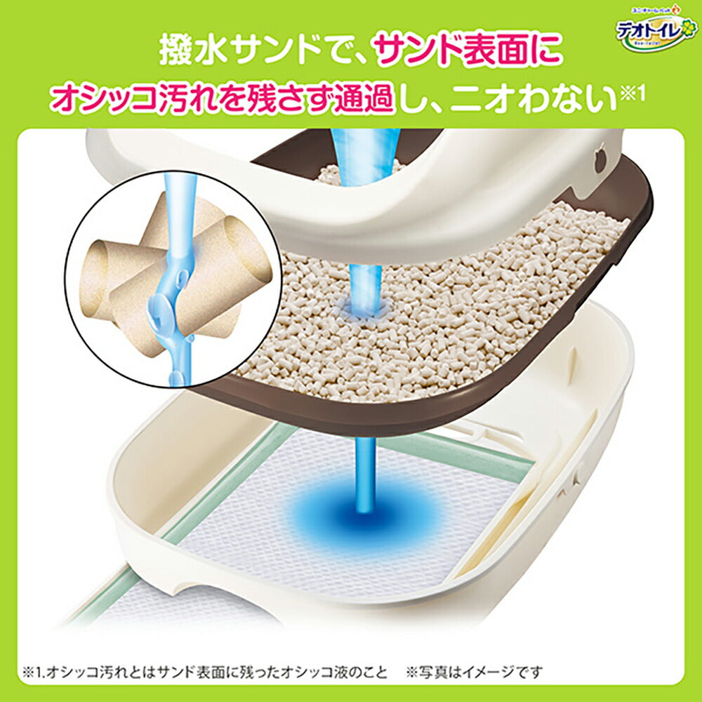 【3.8L×4袋】ユニ・チャーム デオトイレ ふんわり香る 消臭・抗菌サンド ナチュラルグリーンの香り 鉱物タイプ システムトイレ用 猫砂 (猫・キャット)