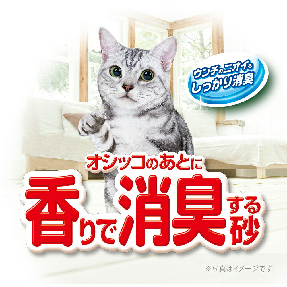 【5L×4袋】ユニ・チャーム デオサンド オシッコのあとに香りで消臭する砂 ナチュラルグリーンの香り 鉱物タイプ 猫砂 (猫・キャット)