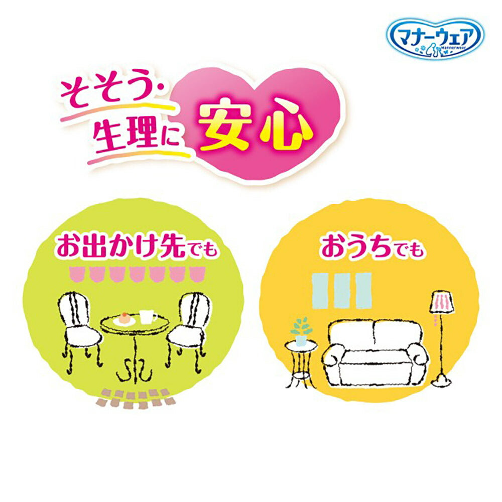 【42枚×2袋】ユニ・チャーム マナーウェア 女の子用 SSSSサイズ 超小型犬・子犬用 ピンクリボン・青リボン おむつ (犬・ドッグ)