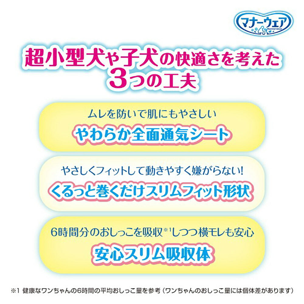 【52枚×4袋】ユニ・チャーム マナーウェア 男の子用 SSSSサイズ 超小型犬・子犬用 青チェック・紺チェック おむつ (犬・ドッグ)
