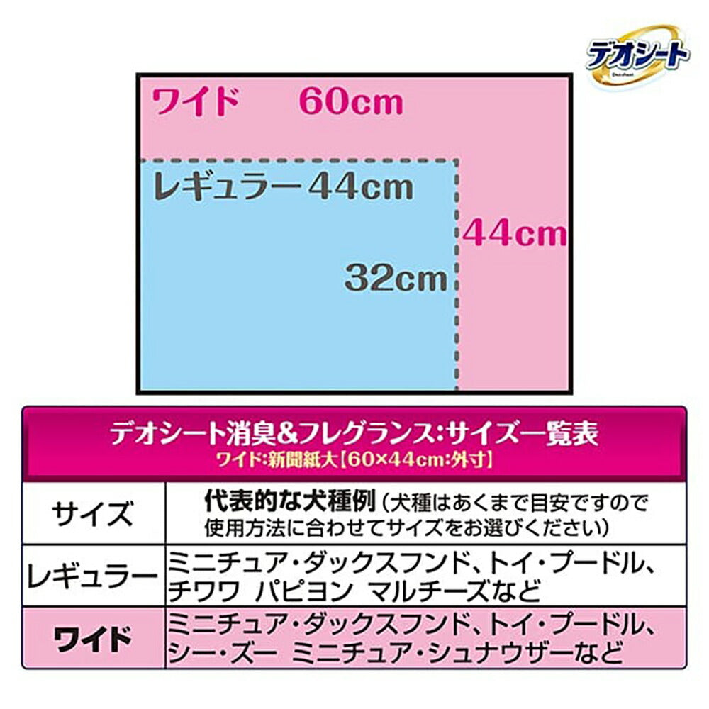 【60枚×4袋】ユニ・チャーム デオシート 消臭&フレグランス フローラルシャボンの香り ワイド ペットシーツ (犬・ドッグ)
