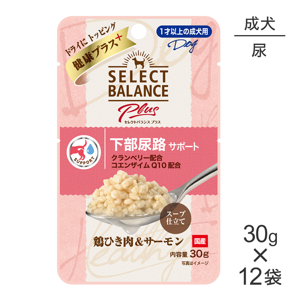 【30g×12袋】セレクトバランス Plus 下部尿路サポート 1才以上の成犬用 鶏ひき肉&サーモン スープ仕立て パウチ ウェット (犬・ドッグ)