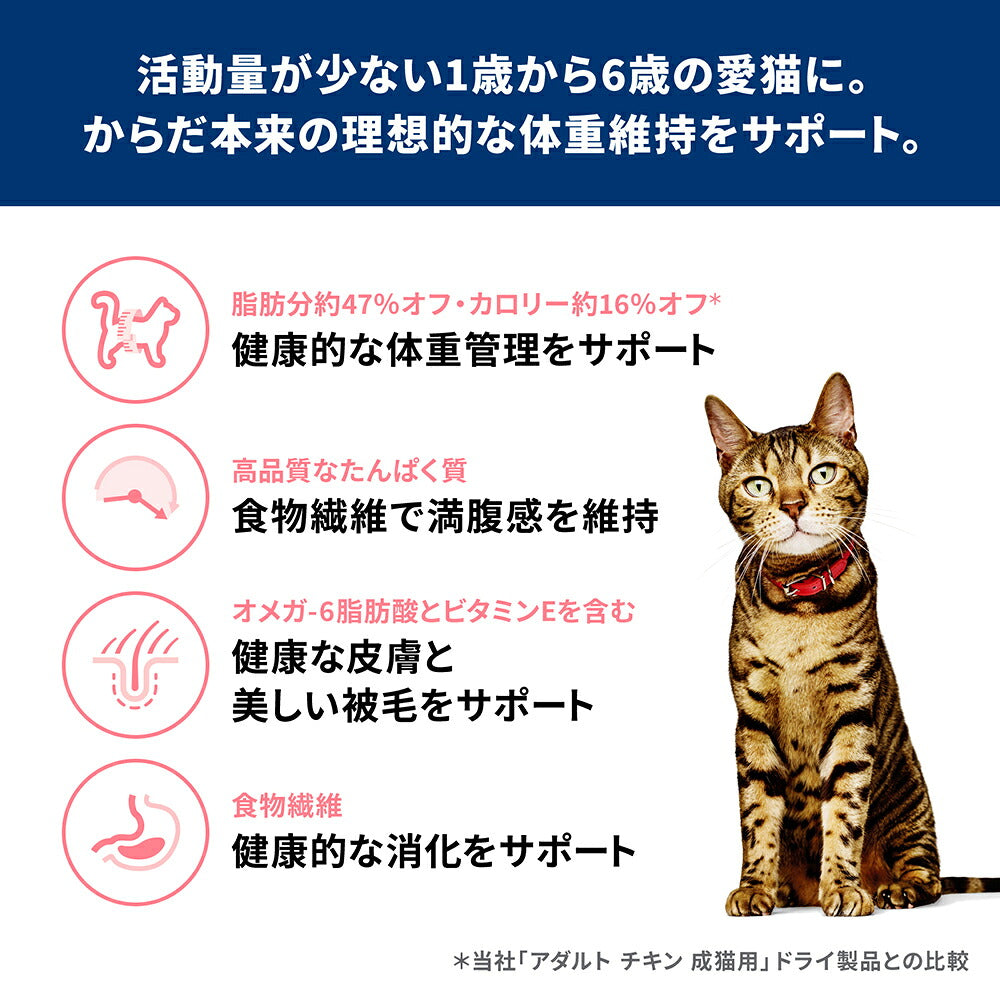 ヒルズ サイエンス・ダイエット アダルト ライト 1~6歳 肥満傾向の成猫用 チキン 2.8kg (猫・キャット)