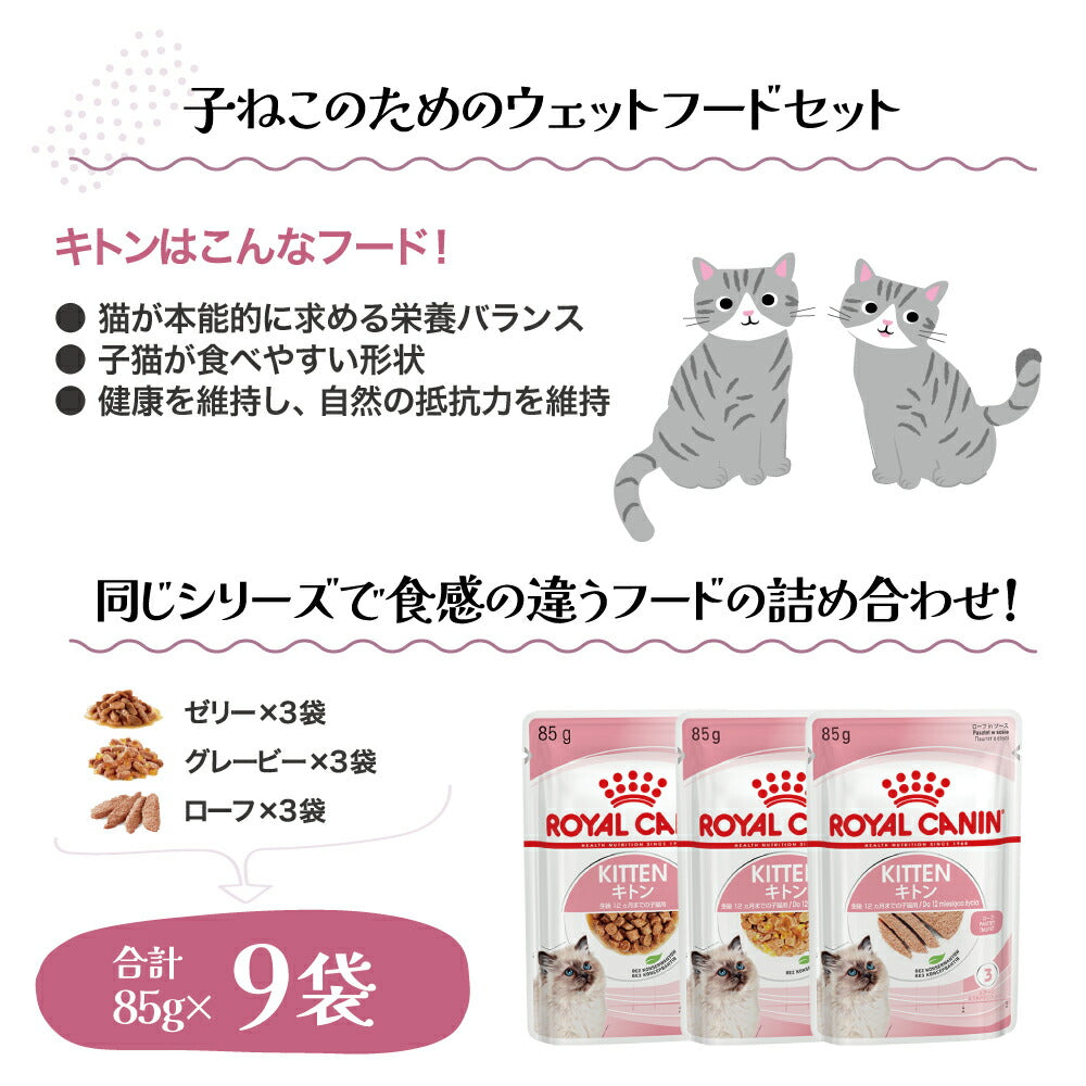 【メール便】【85g×9袋】ロイヤルカナン FHN-WET 子ねこのためのウェット お試しセット キトン (猫・キャット)[正規品]