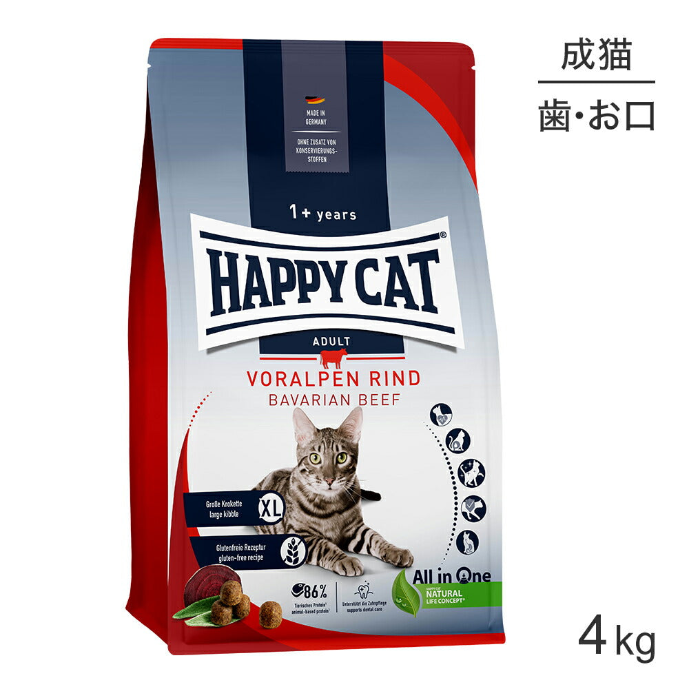 HAPPY CAT カリナリー バイエルンビーフ デンタルケア 大粒 成猫用 4kg (猫・キャット) [正規品]