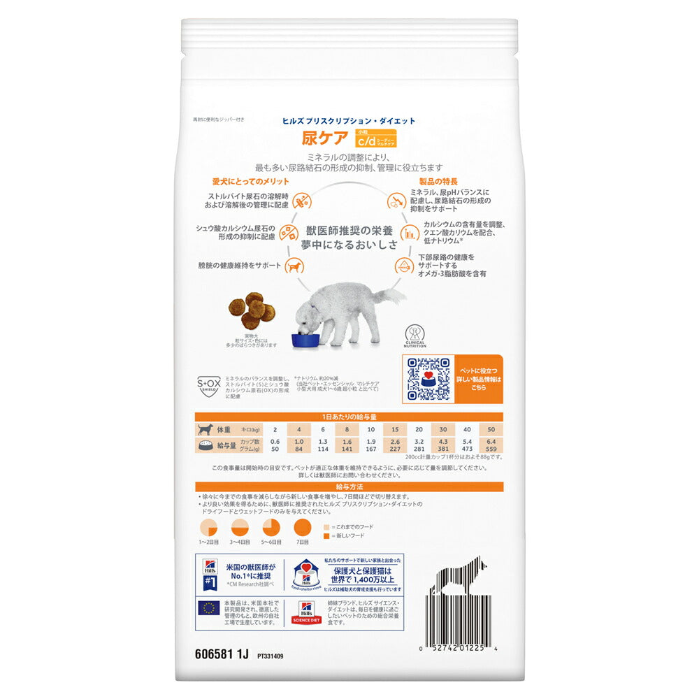 ヒルズ c/d マルチケア 尿ケア 小粒 療法食 1kg (犬・ドッグ)[正規品]