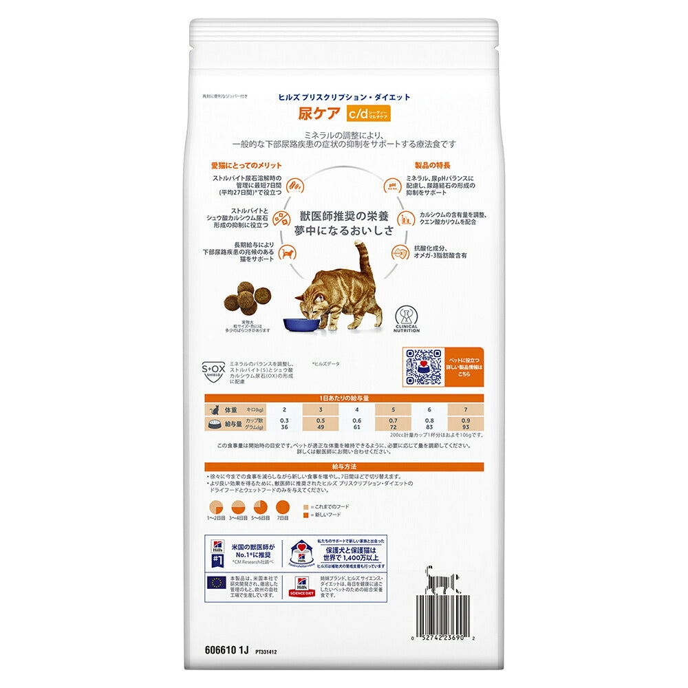 ヒルズ c/d マルチケア 尿ケア チキン 療法食 2kg (猫・キャット)[正規品]