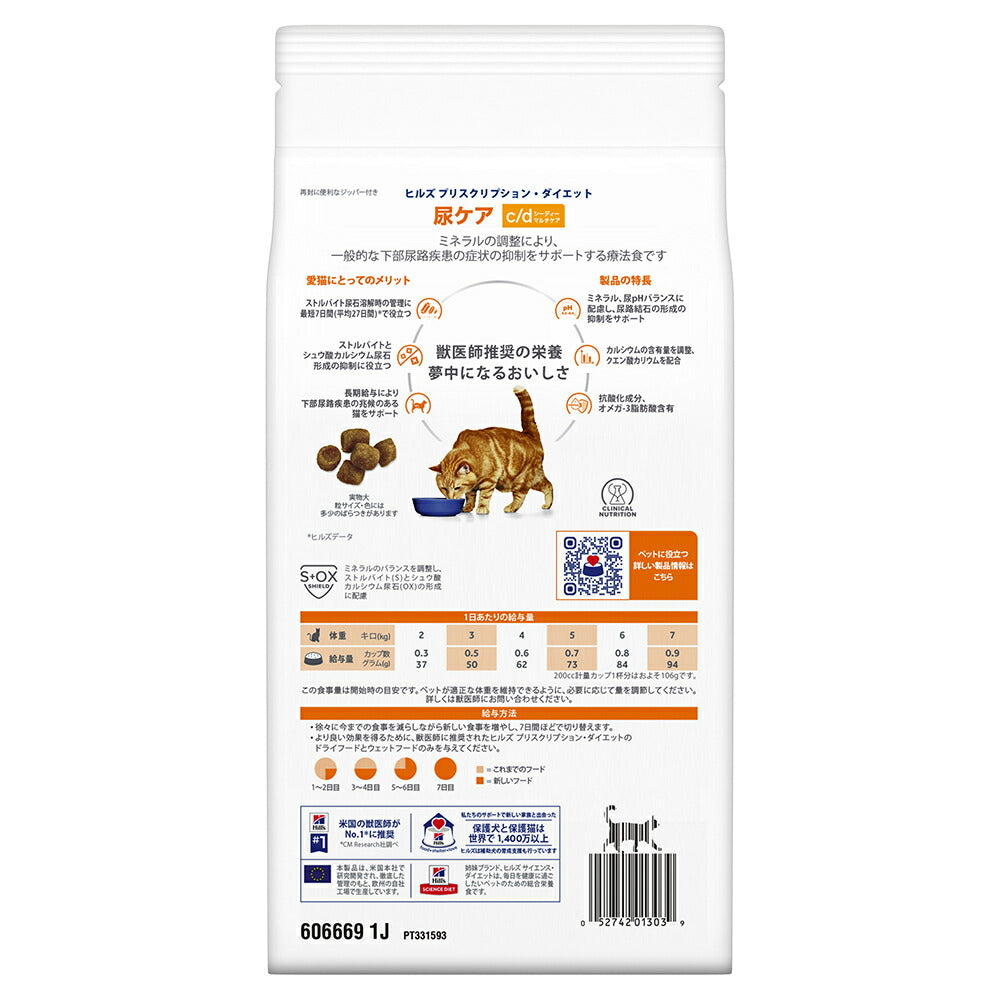 ヒルズ c/d マルチケア 尿ケア フィッシュ入り 療法食 500g (猫・キャット)[正規品]