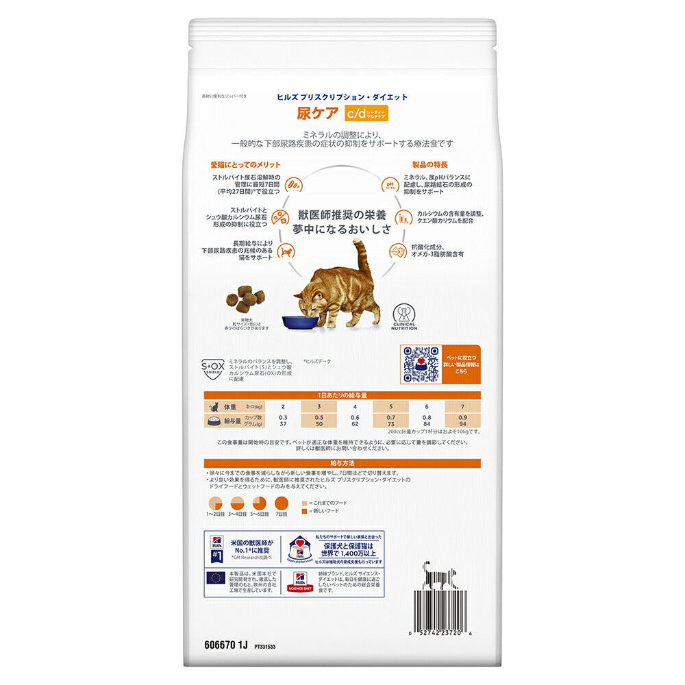 ヒルズ c/d マルチケア 尿ケア フィッシュ入り 療法食 2kg (猫・キャット)[正規品]