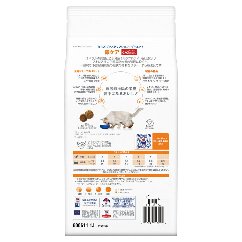 ヒルズ c/d マルチケア コンフォート 尿ケア チキン 療法食 500g (猫・キャット)[正規品]