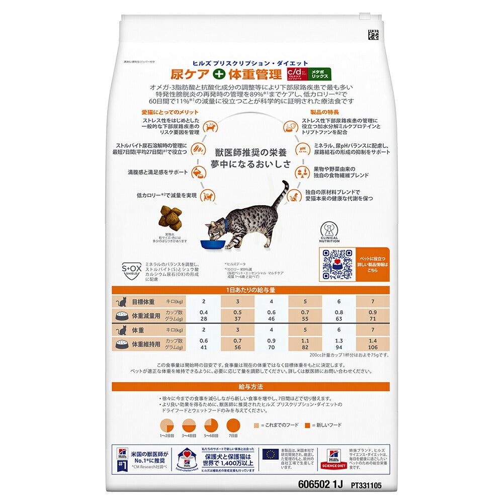 ヒルズ c/d マルチケア コンフォート+メタボリックス 尿ケア+体重管理 療法食 4kg (猫・キャット)[正規品]