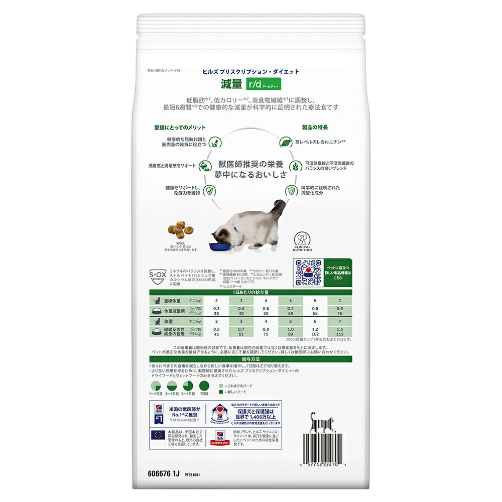 ヒルズ r/d 減量 療法食 2kg (猫・キャット)[正規品]