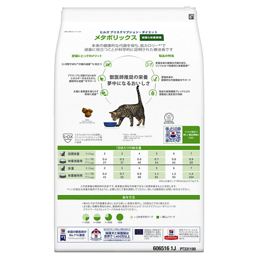 ヒルズ メタボリックス 減量＆体重管理 療法食 4kg (猫・キャット)[正規品]