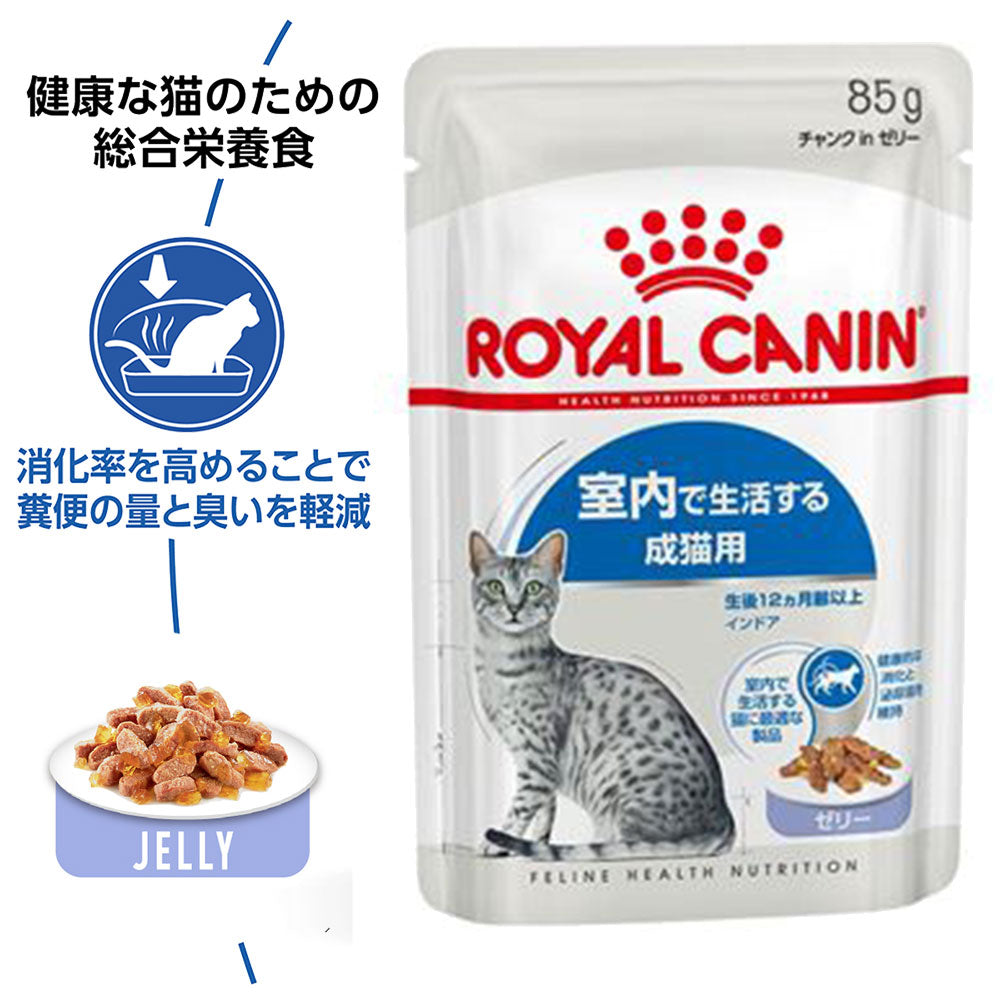 【85g×48袋】ロイヤルカナン FHN-WET インドア ゼリー 室内で生活する成猫用 生後12ヵ月齢以上 パウチ (猫・キャット)[正規品]