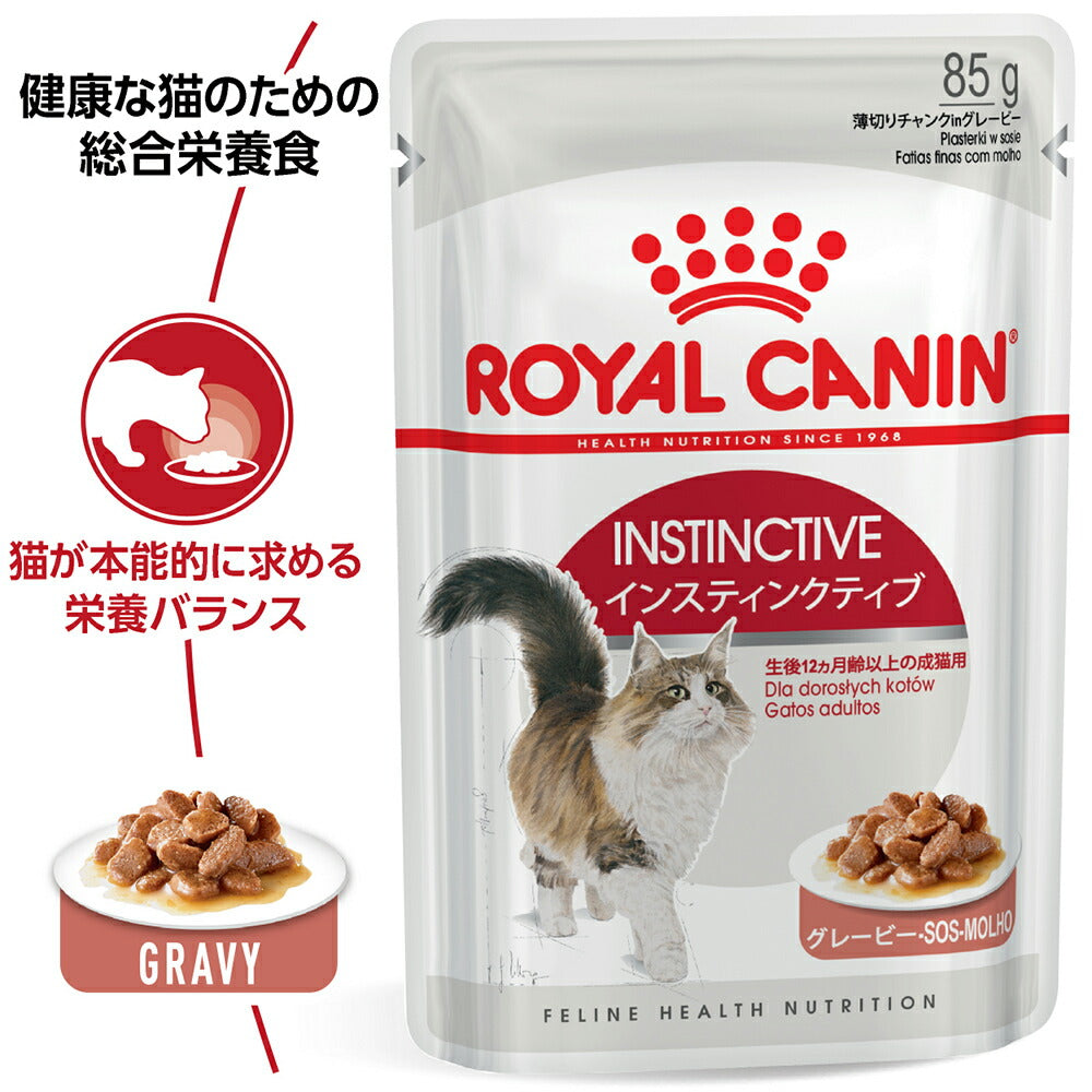 【85g×12袋】ロイヤルカナン FHN-WET インスティンクティブ グレービー 健康的な成猫用 生後12ヵ月齢以上 パウチ (猫・キャット)[正規品]