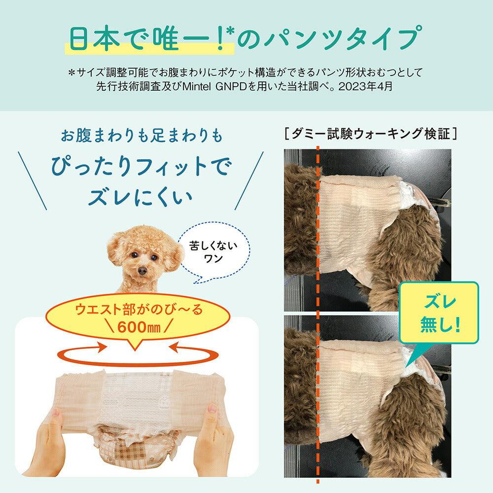 キミおもい アクティブウェア SSS～S パンツタイプ 30枚 男の子 女の子 共用 おむつ (犬・ドッグ)
