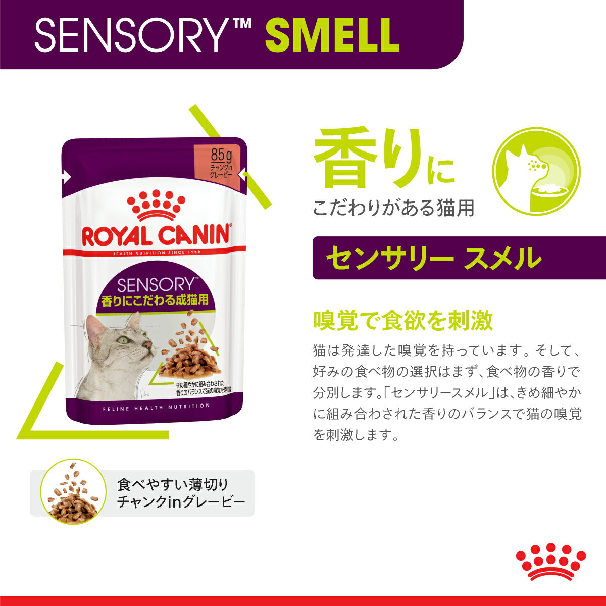 【85g×48袋】ロイヤルカナン FHN-WET センサリー スメル 香りにこだわりがある成猫用 生後12ヵ月齢以上 パウチ (猫・キャット)[正規品]