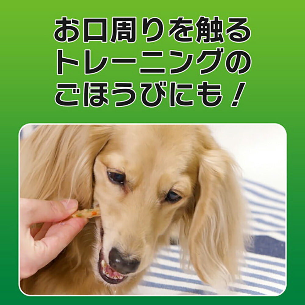 【メール便】ライオン PETKISS ワンちゃんの歯みがきおやつ ササミスティック 野菜入り 60g (犬・ドッグ)[M便 1/4]
