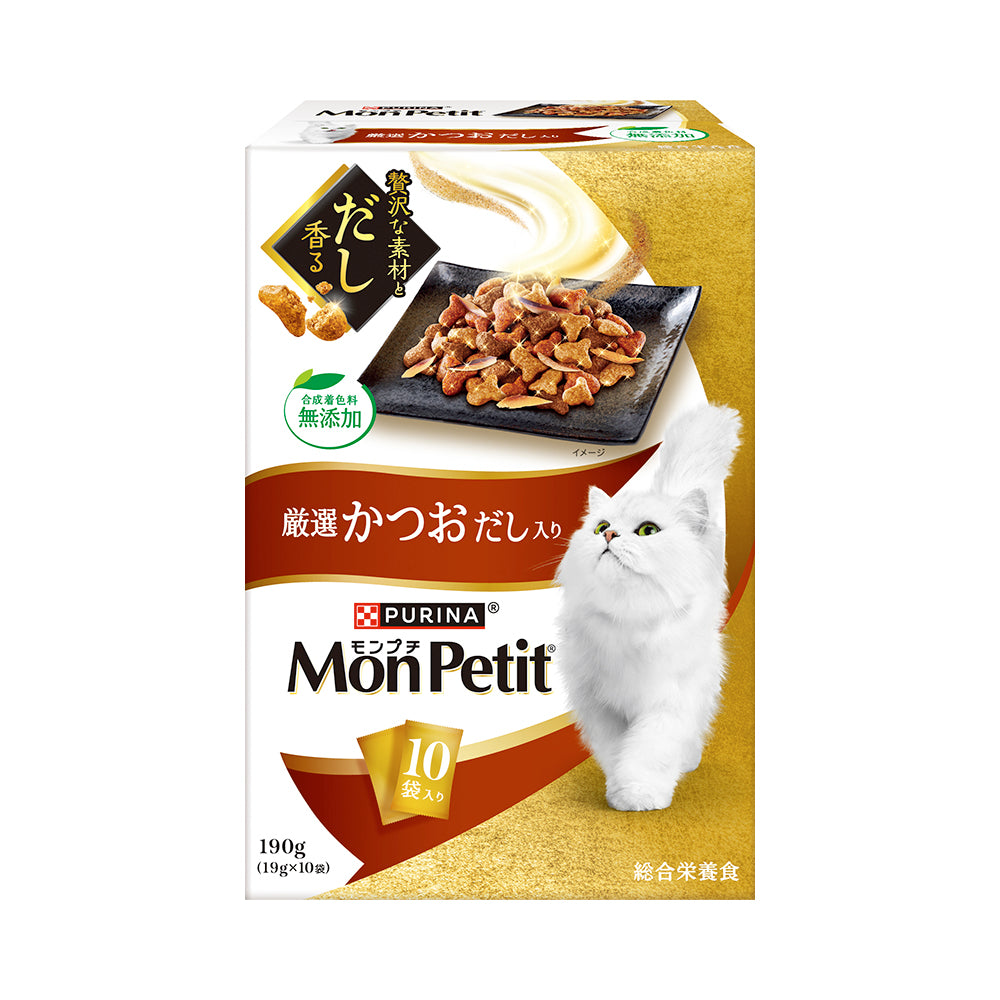 [賞味期限2026/12/28]ネスレ モンプチ ボックス 厳選かつおだし入り 成猫用 190g(19g×10袋) (猫・キャット)[正規品]