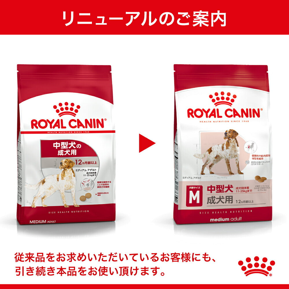 【4kg×2袋】ロイヤルカナン SHN ミディアム アダルト 中型犬 成犬用 生後12ヵ月齢以上 (犬・ドッグ)[正規品]