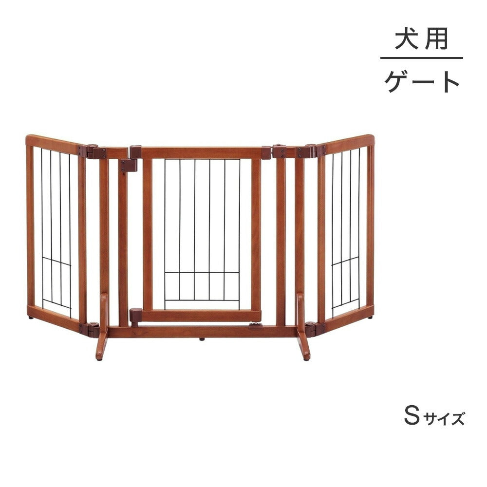 リッチェル ペット用 木製おくだけドア付ゲート S ブラウン (犬・ドッグ)