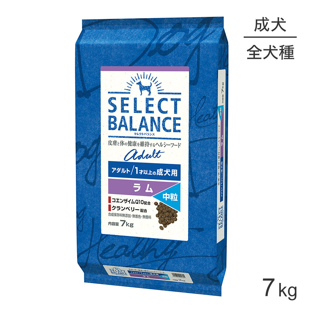セレクトバランス アダルト 1才以上の成犬用 ラム 中粒 7kg(犬・ドッグ)