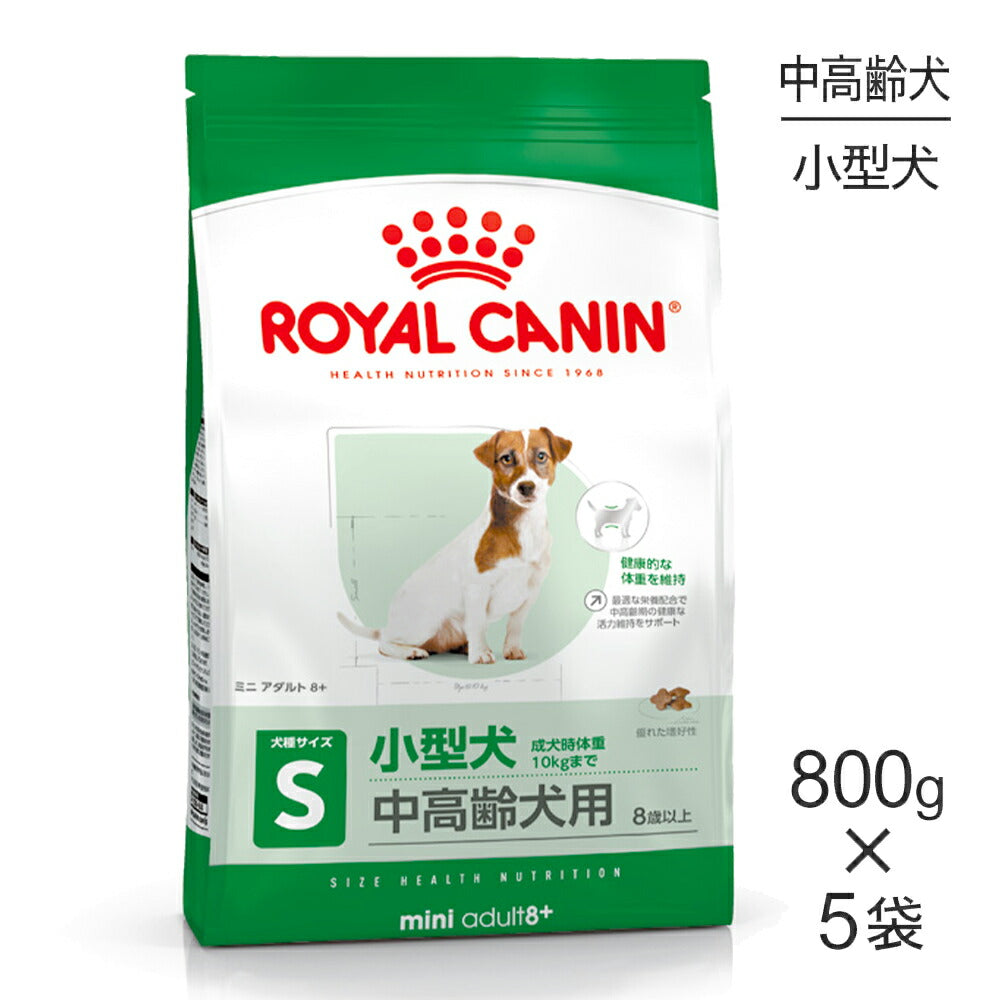 【800g×5袋】ロイヤルカナン SHN ミニ アダルト 8+ 小型犬 中・高齢犬用 8歳以上 (犬・ドッグ)[正規品]