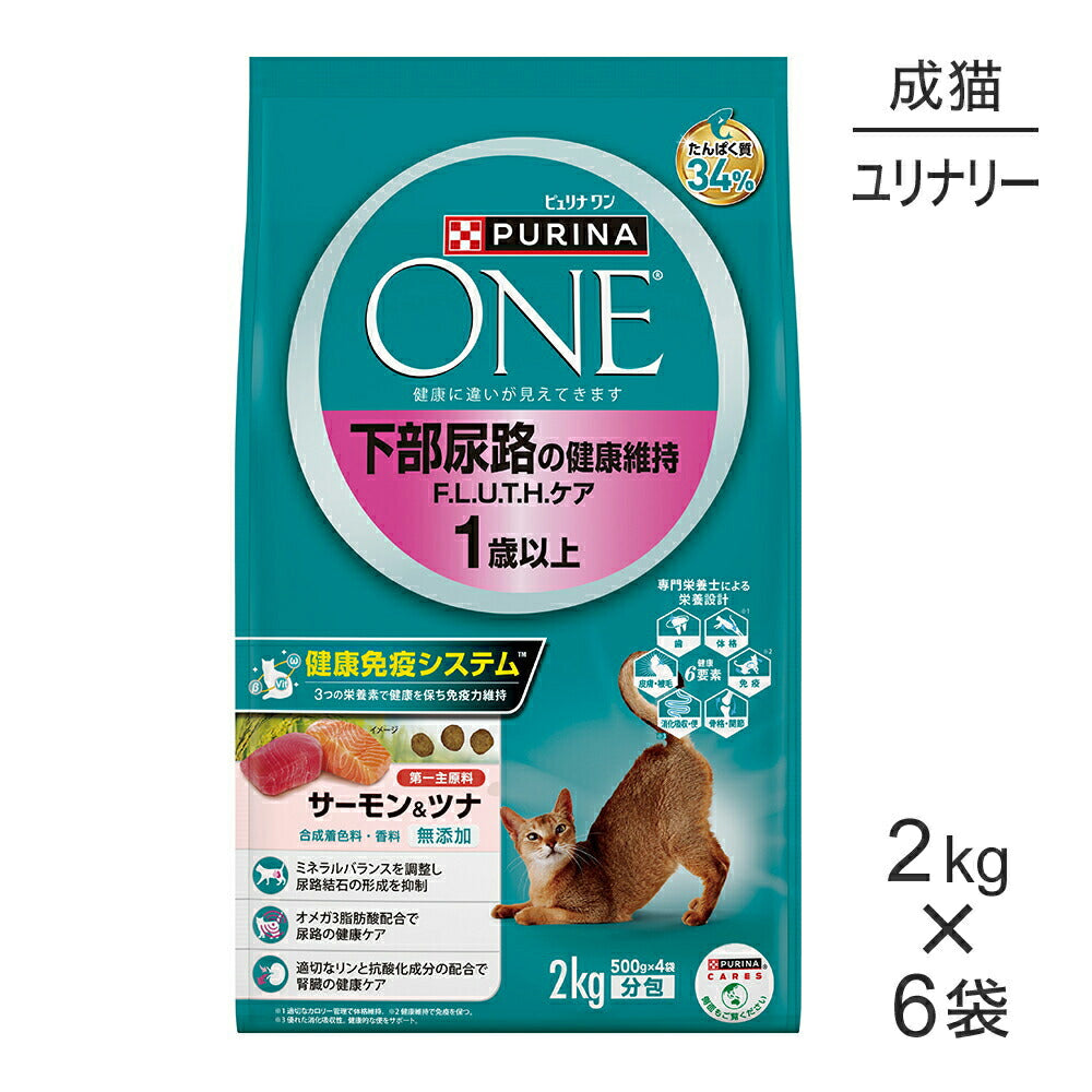 【2kg×6袋】ネスレ ピュリナ ワン キャット 下部尿路の健康維持 F.L.U.T.H.ケア 1歳以上 サーモン＆ツナ (猫・キャット)[正規品]