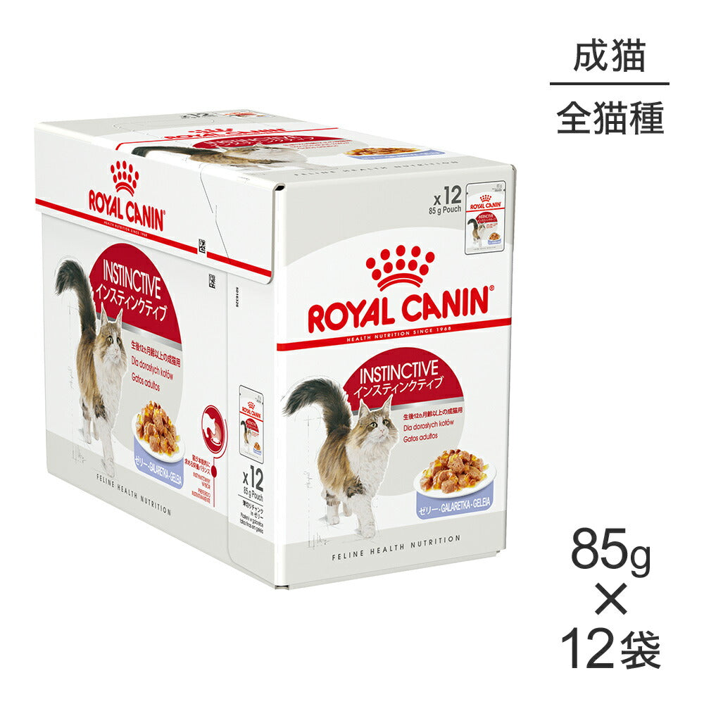 【85g×12袋】ロイヤルカナン FHN-WET インスティンクティブ ゼリー 健康的な成猫用 生後12ヵ月齢以上 パウチ (猫・キャット)[正規品]