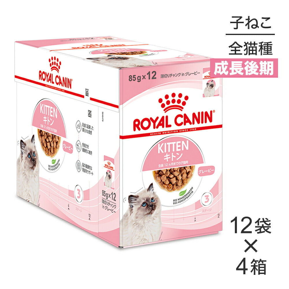 【85g×48袋】ロイヤルカナン FHN-WET キトン グレービー 成長後期の子猫用 生後12ヵ月齢まで パウチ (猫・キャット)[正規品]