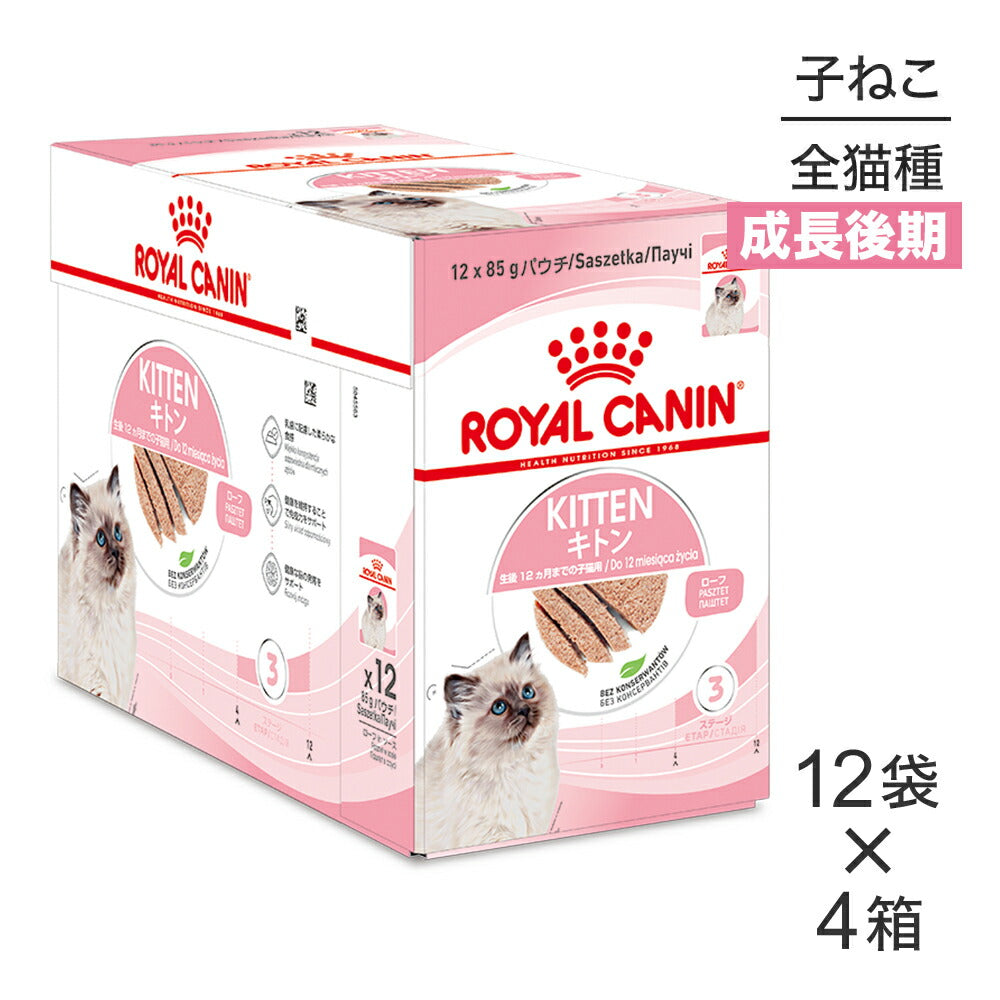 【85g×48袋】ロイヤルカナン FHN-WET キトン ローフ 成長後期の子猫用 生後12ヵ月齢まで パウチ (猫・キャット)[正規品]