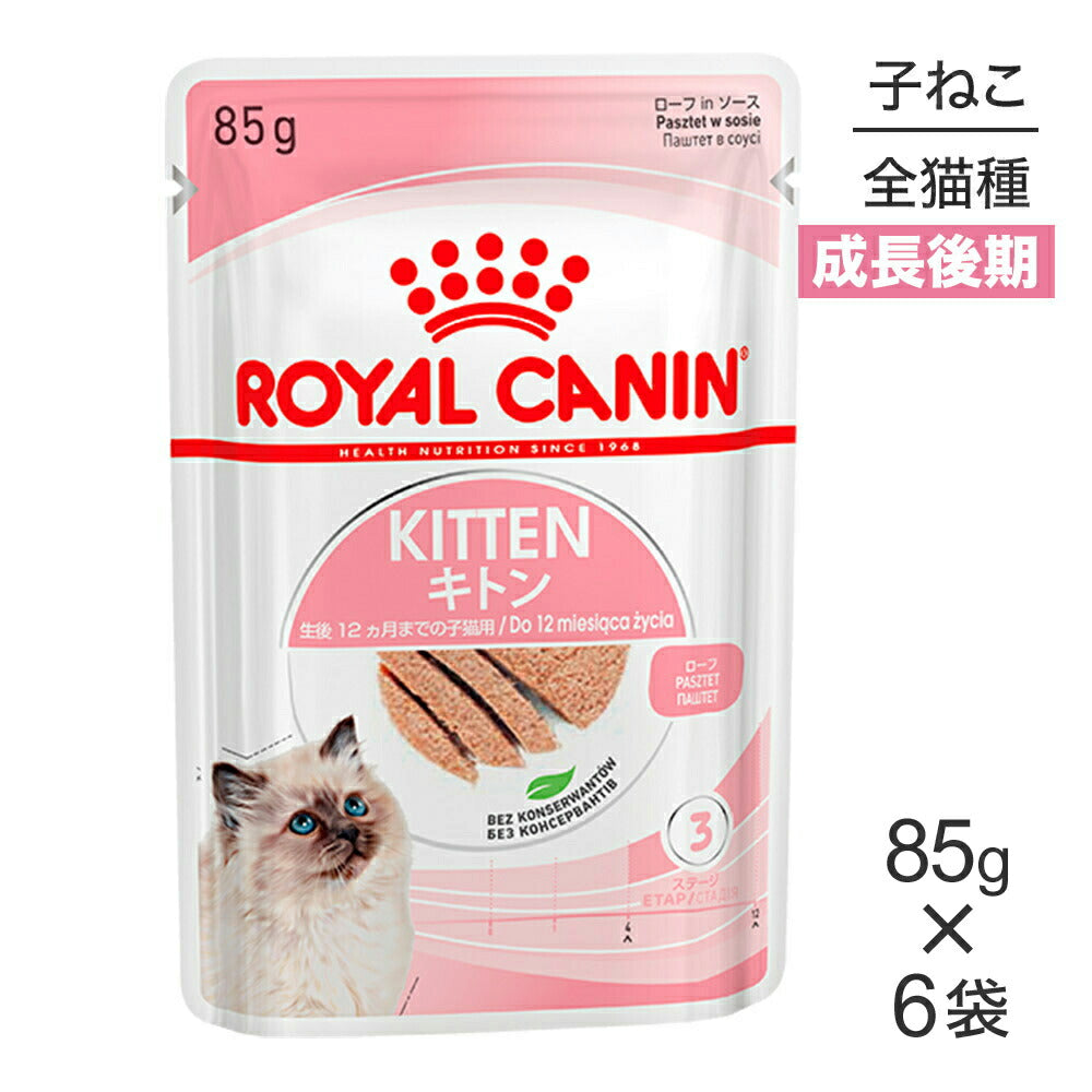 【メール便】【85g×6袋】ロイヤルカナン FHN-WET キトン ローフ 成長後期の子猫用 生後12ヵ月齢まで パウチ (猫・キャット)[正規品]