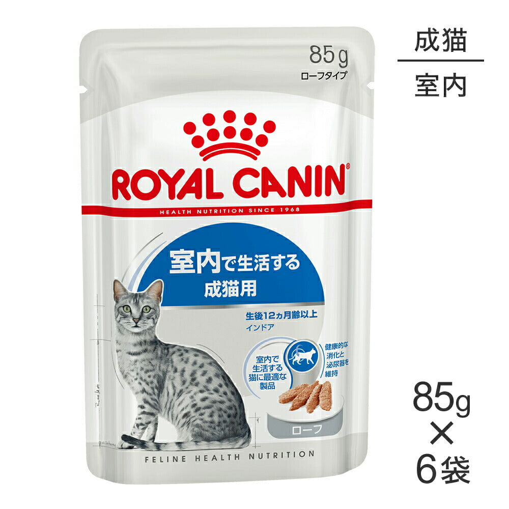 【メール便】【85g×6袋】ロイヤルカナン FHN-WET インドア ローフ 室内で生活する成猫用 生後12ヵ月齢以上 パウチ (猫・キャット)[正規品]