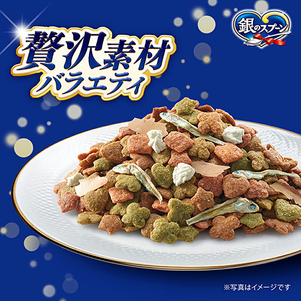 【1.1kg×8袋】ユニ・チャーム 銀のスプーン 贅沢素材バラエティ 全年齢用 まぐろ・かつお・ささみ・野菜味 (猫・キャット)