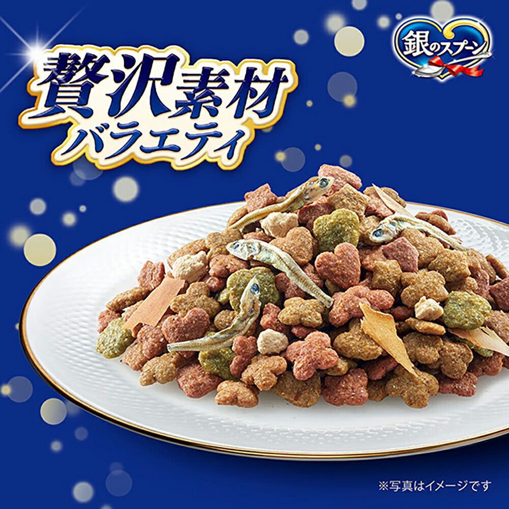【750g×8袋】ユニ・チャーム 銀のスプーン 贅沢素材バラエティ 全年齢用 まぐろ・かつお・白身魚味 (猫・キャット)