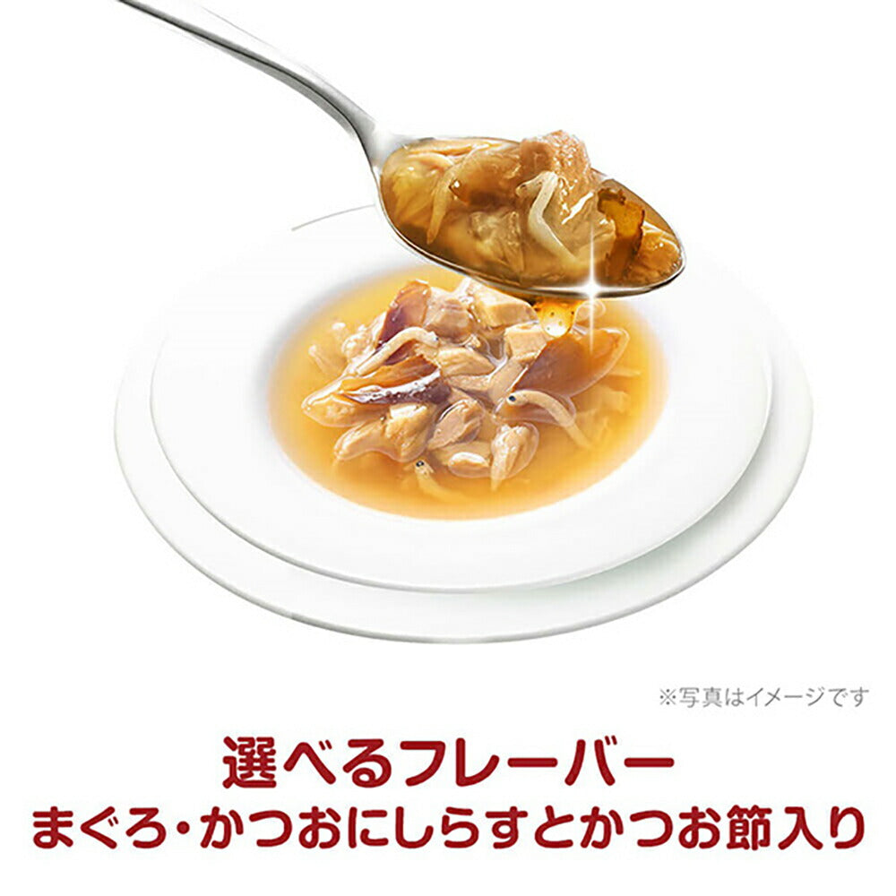 【35g×160袋】ユニ・チャーム 銀のスプーン 三ツ星グルメ パウチ スープ 13歳頃から まぐろ・かつおにしらすとかつお節入り ウェット (猫・キャット)