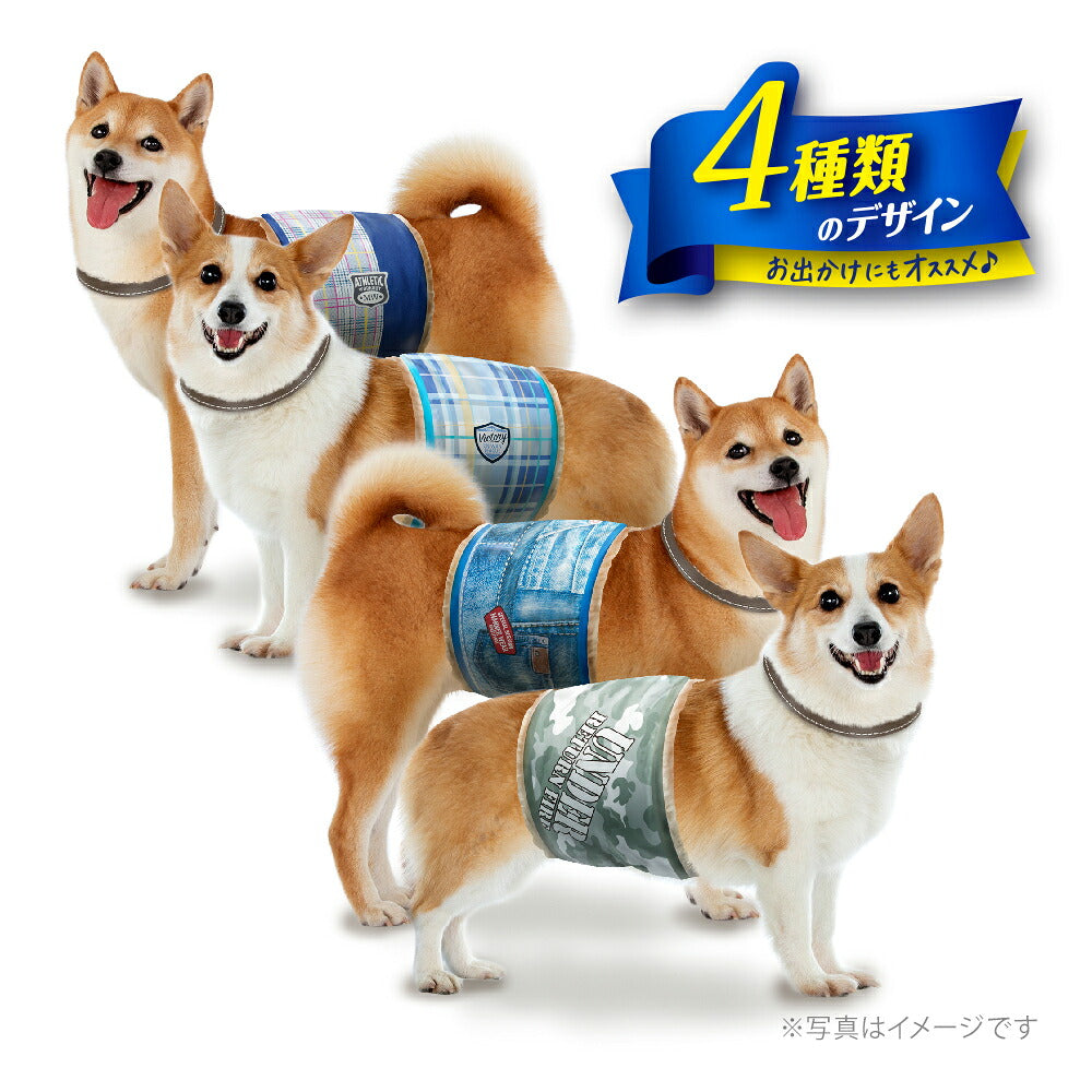 【4枚×4袋】ユニ・チャーム マナーウェア 男の子用 Lサイズ 中型犬用 4種のデザインパック おむつ (犬・ドッグ)