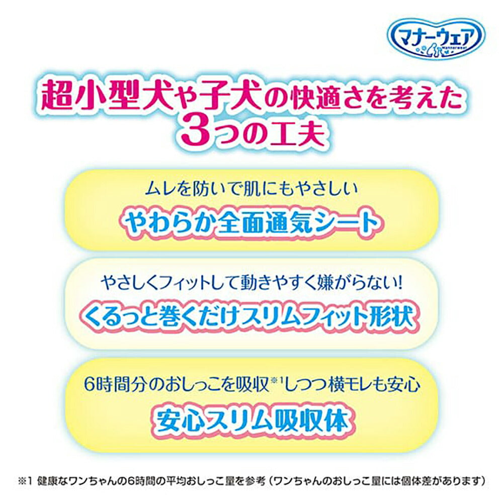 【4枚×4袋】ユニ・チャーム マナーウェア 男の子用 SSSSサイズ 超小型犬・子犬用 2種のデザインパックおむつ (犬・ドッグ)