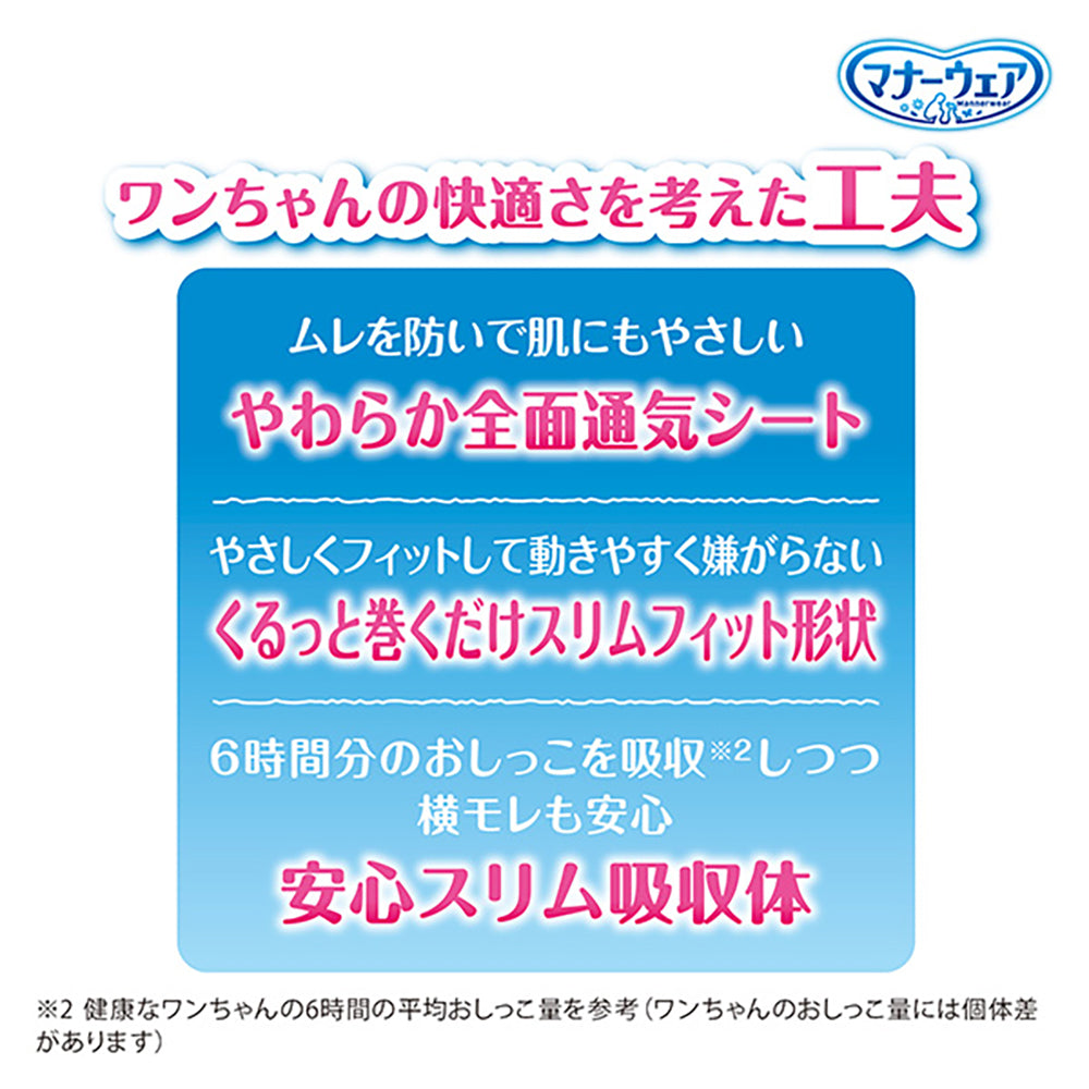 【46枚×8袋】ユニ・チャーム マナーウェア 男の子用 Sサイズ 小型犬用 モカストライプ・ライトブルージーンズ 犬用おむつ (犬・ドッグ)