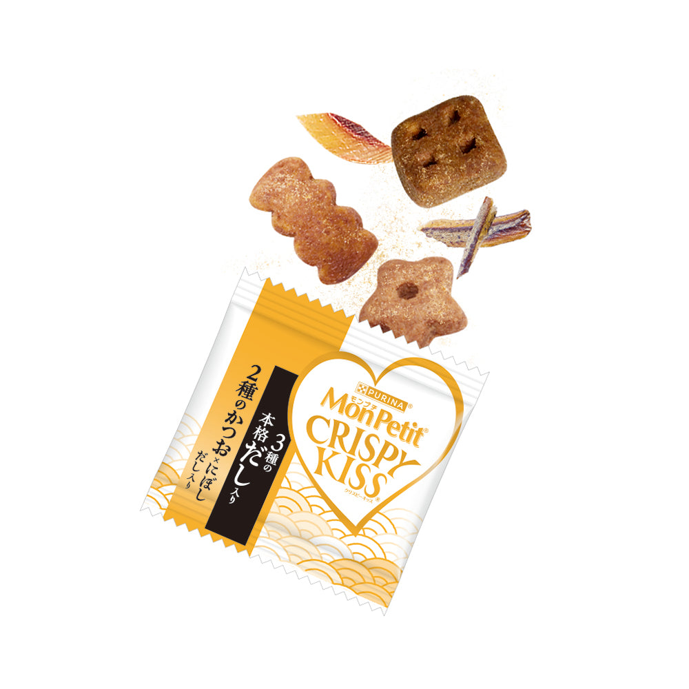 【メール便】【30g×3袋】ネスレ モンプチ クリスピーキッス 3種の本格だし入り 2種のかつお×にぼしだし入り (猫・キャット)[正規品]