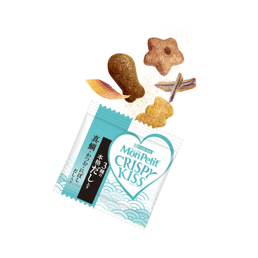 【30g×30袋】ネスレ モンプチ クリスピーキッス 3種の本格だし入り 真鯛×かつお×にぼしだし入り (猫・キャット)[正規品]