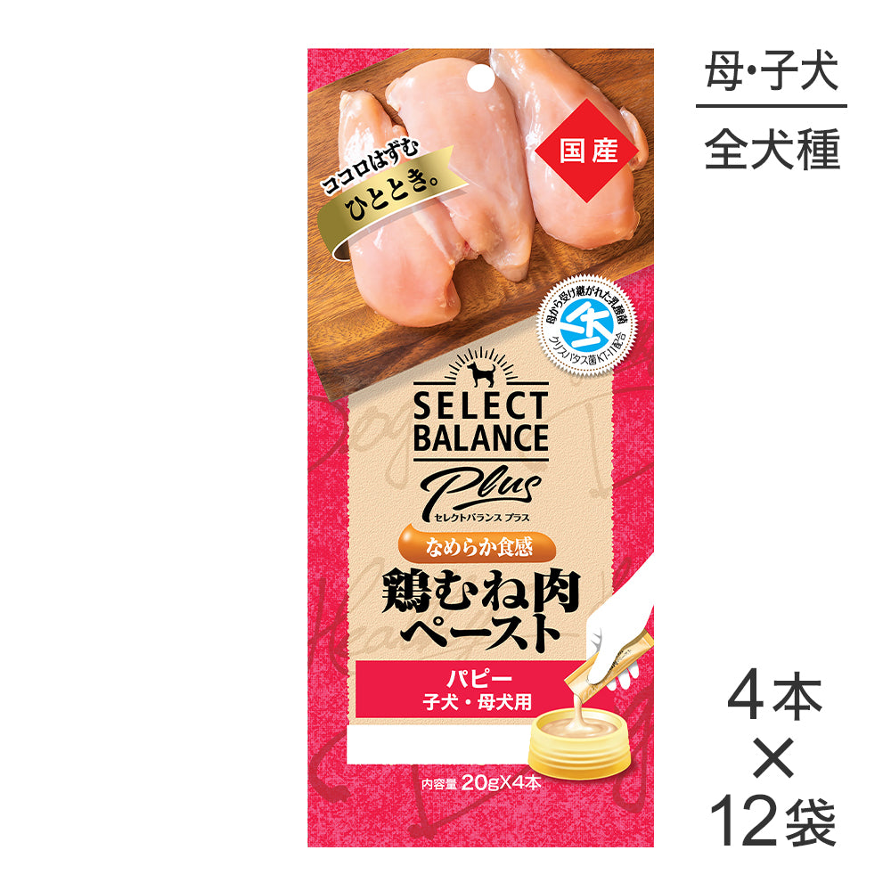 【(20g×4本)×12袋】セレクトバランス Plus パピー 子犬・母犬用 鶏むね肉ペースト(犬・ドッグ)