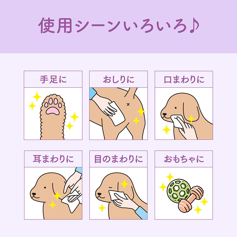 【(60枚×3P)×12袋】キミおもい 肌にやさしいウエットティシュー ノンアルコール除菌 (犬猫兼用)