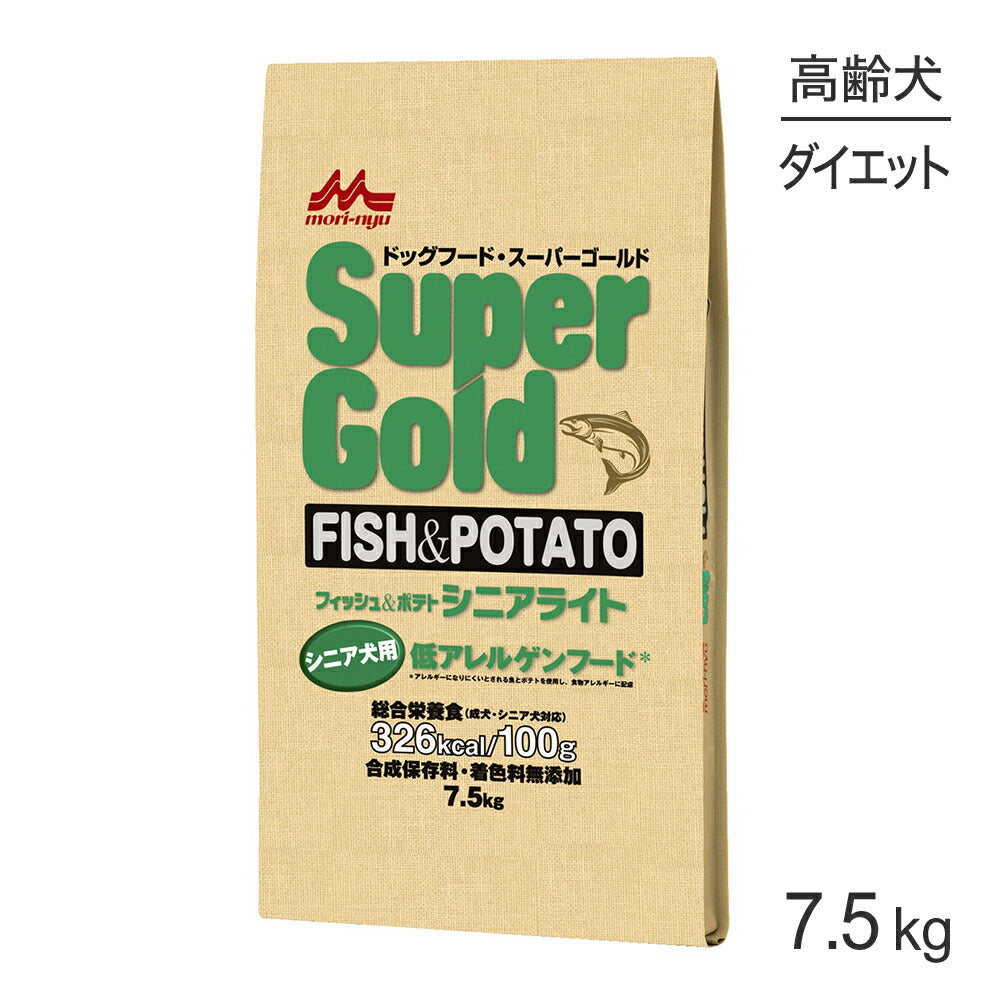 森乳 スーパーゴールド フィッシュ＆ポテト シニアライト 7.5kg (犬・ドッグ)