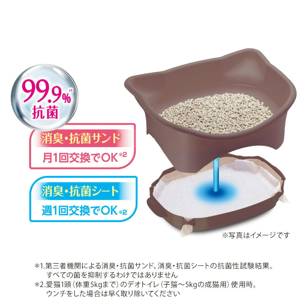 ユニ・チャーム デオトイレ 子猫～5kgの成猫用 本体セット ツートンブラウン (猫・キャット)